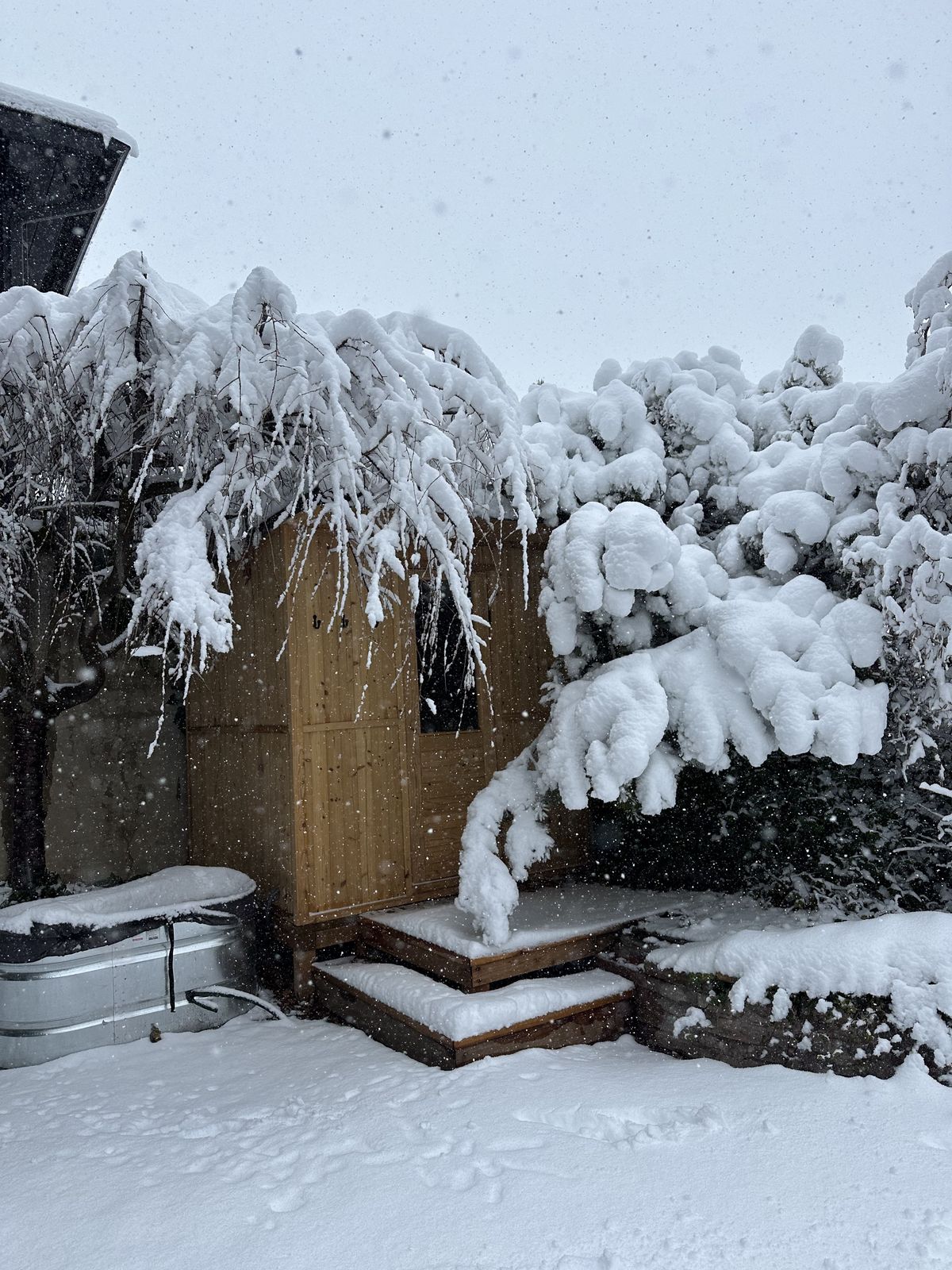 Cedar sauna installation